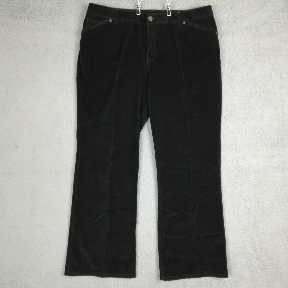 J. Jill Womens Pants Boot‎ Cut Black Corduroy High Rise Stretch Plus Petite 18P